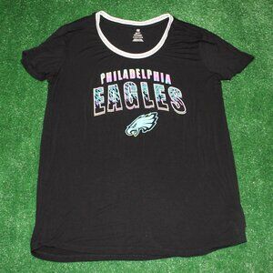 💚🏈🦅NFL Philadelphia Eagles Women's OTS Slub Scoop Tee in jet black